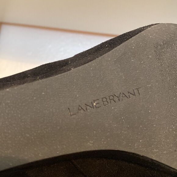 Lane Bryant Womens Black Suede Wedge Ankle Boots Classic Minimalist Everyday - Picture 7 of 13